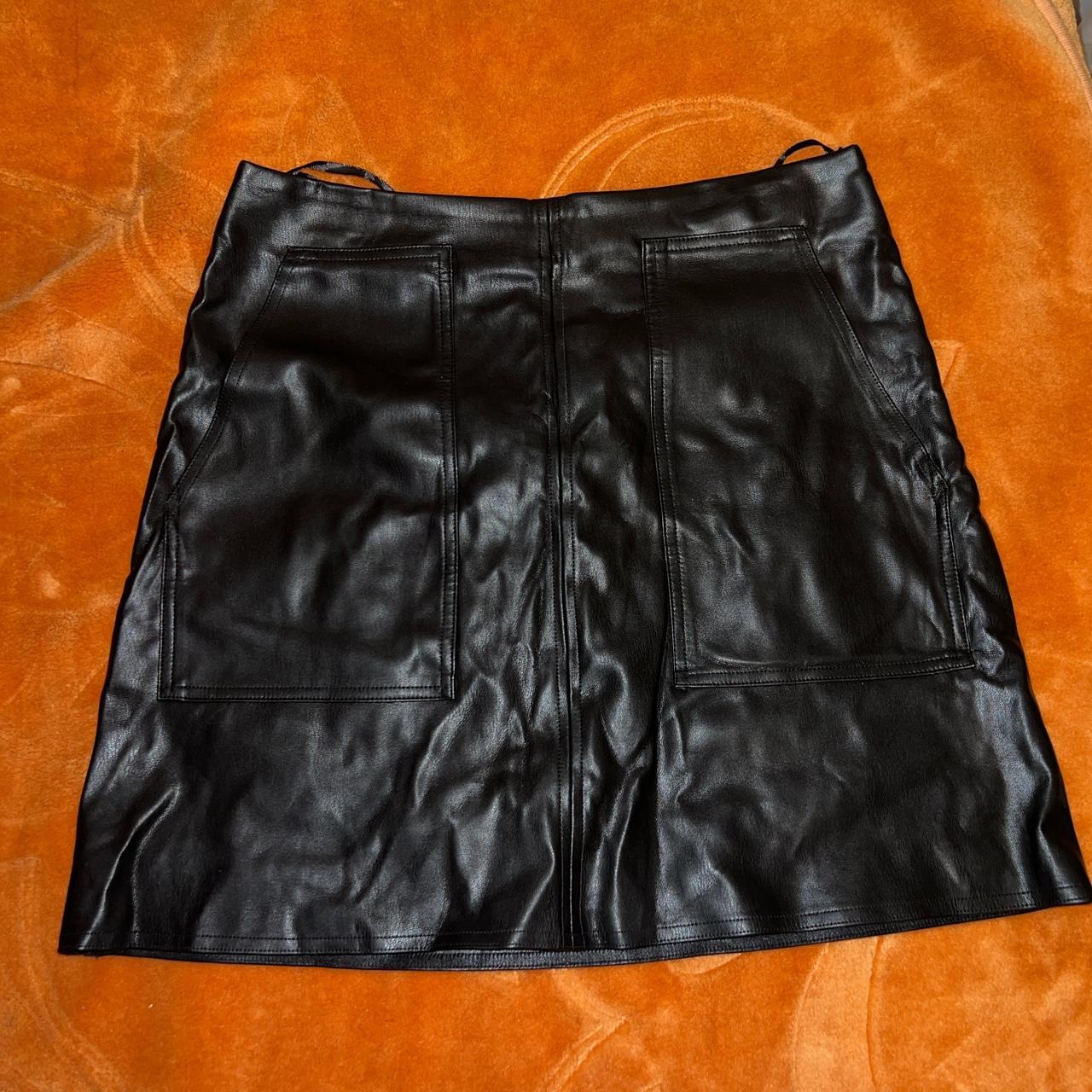 Matalan mini faux leather skirt with pockets. Worn. Depop