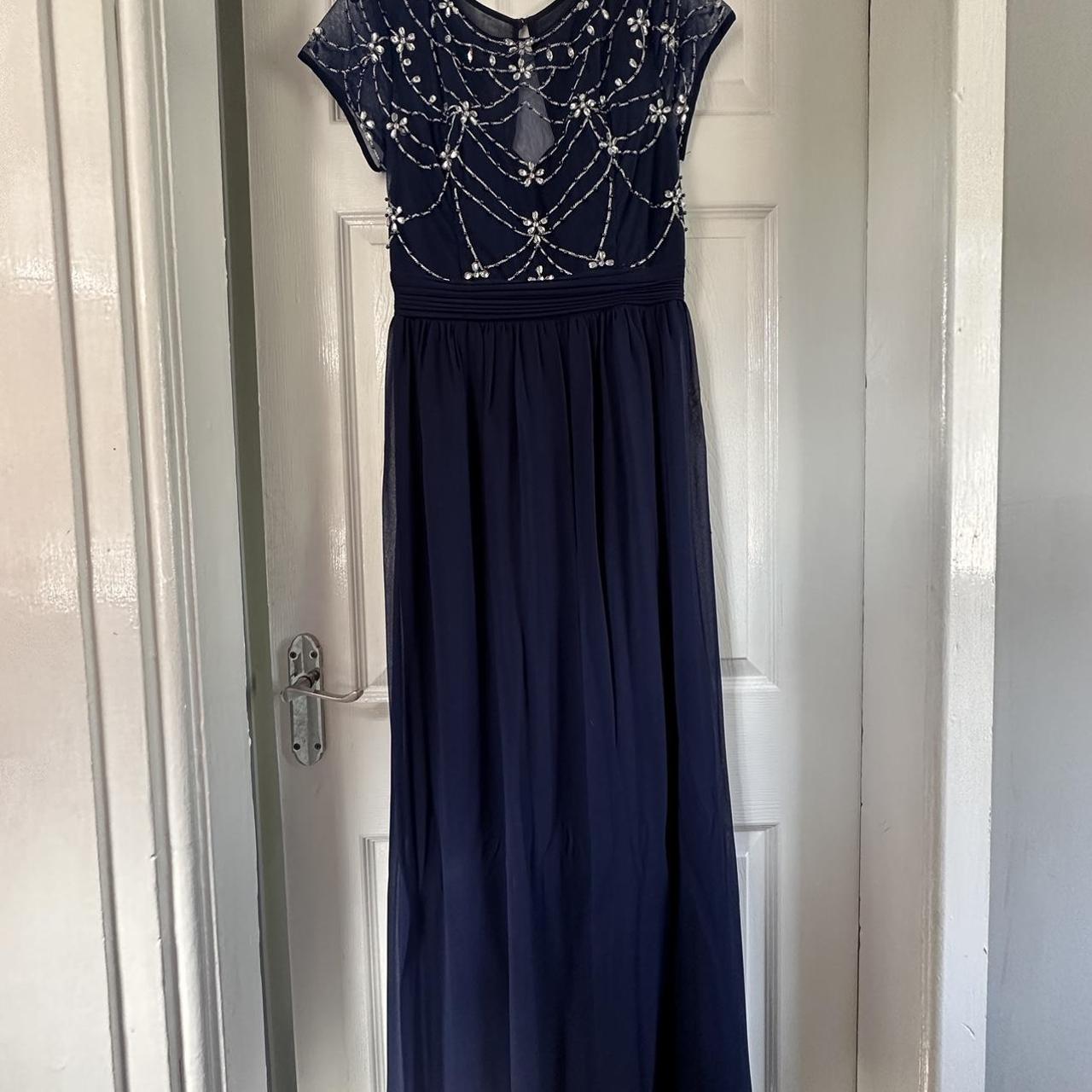 Quiz navy blue prom dress worn once for a few hours Depop