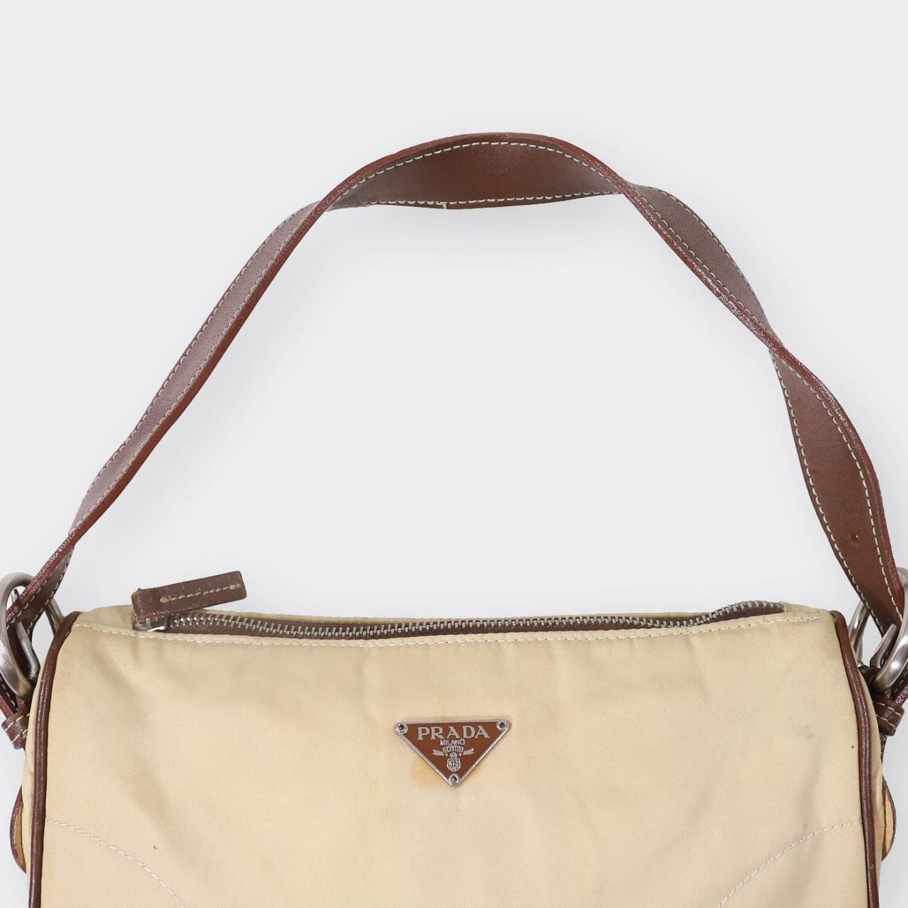 Prada Women's Cream and Brown Bag Depop