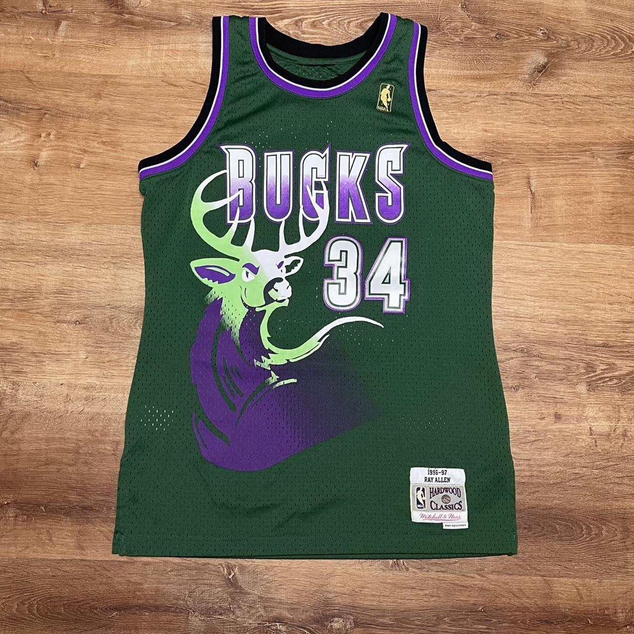 Ray Allen Milwaukee Bucks Mitchell & Ness 1996-97 Hardwood