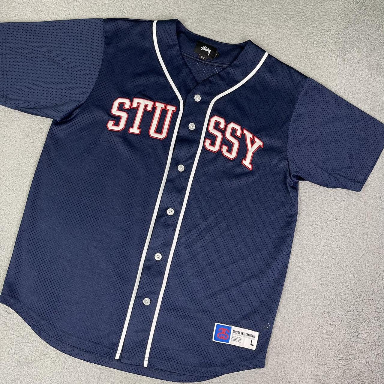 STUSSY メッシュベースボールシャツLサイズ 黒 STUSSY メッシュベースボールシャツLサイズ 黒