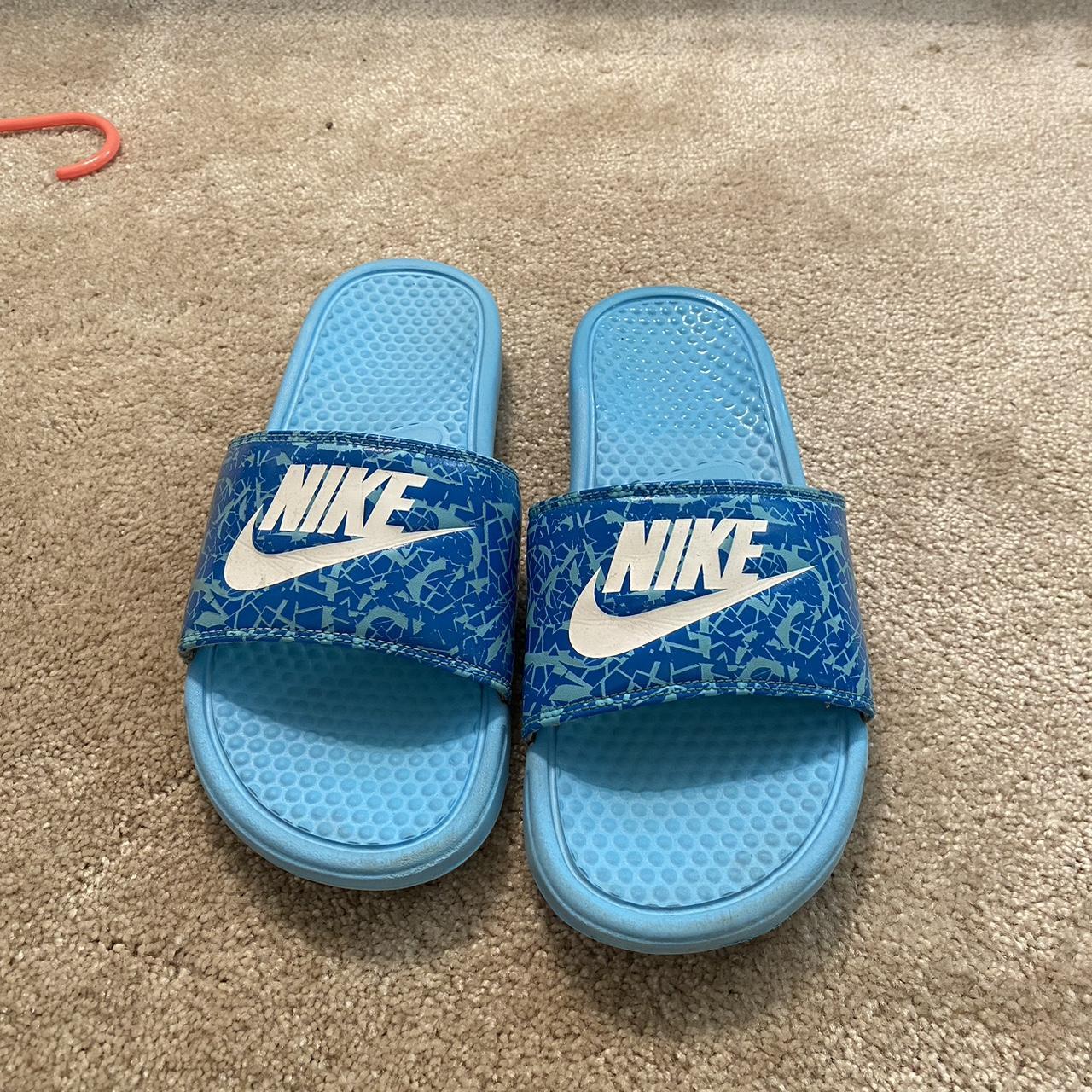 Nike slides 2024 light blue