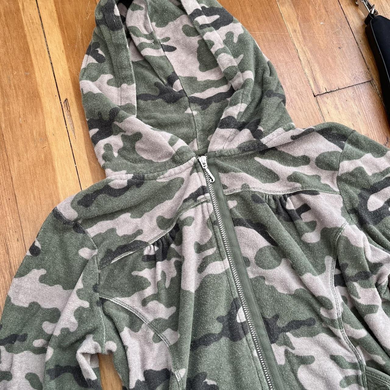 fun early 2000's juicy couture camo knit zip-up... - Depop