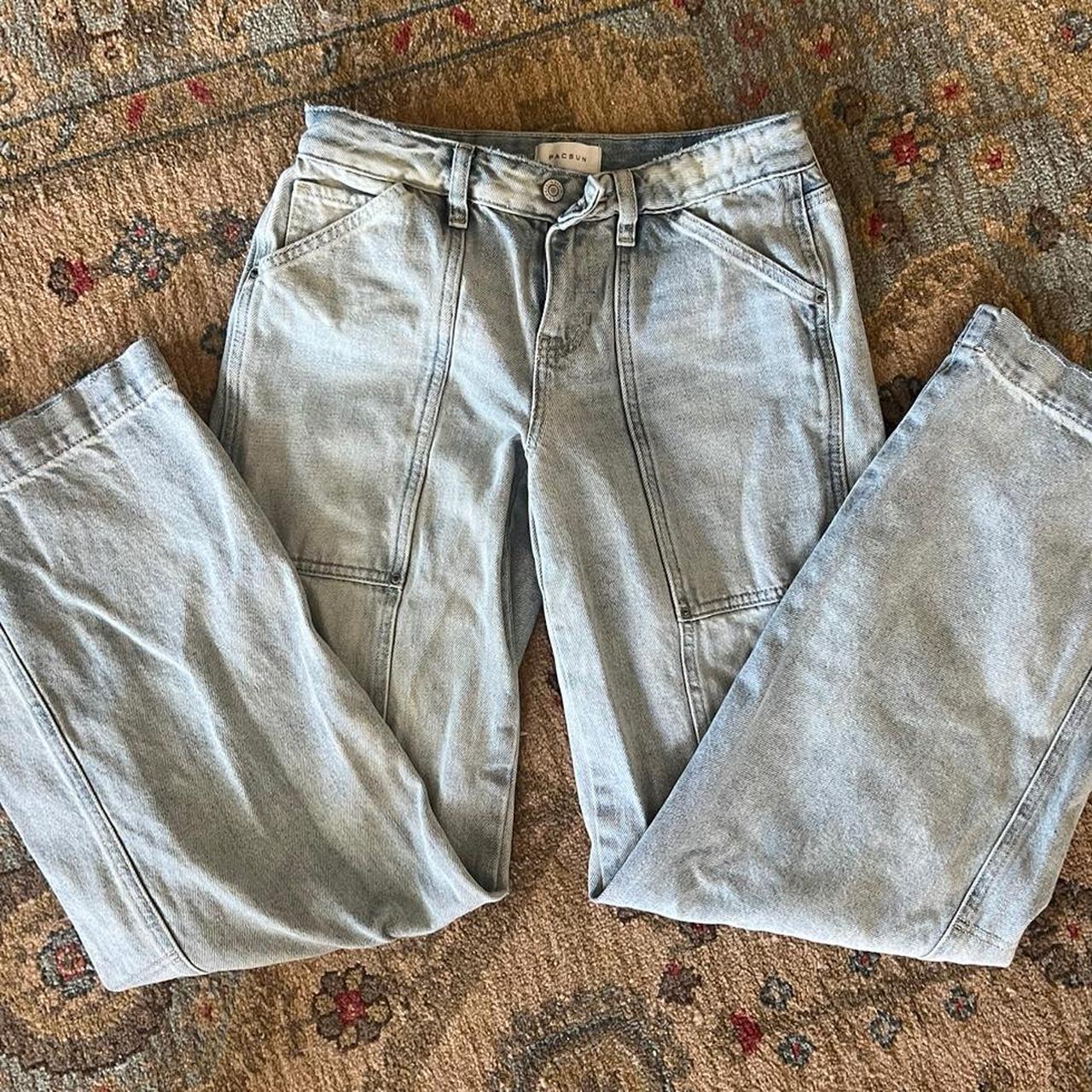 PacSun Women's Jeans Blue – LOW RISE Light wash straight leg