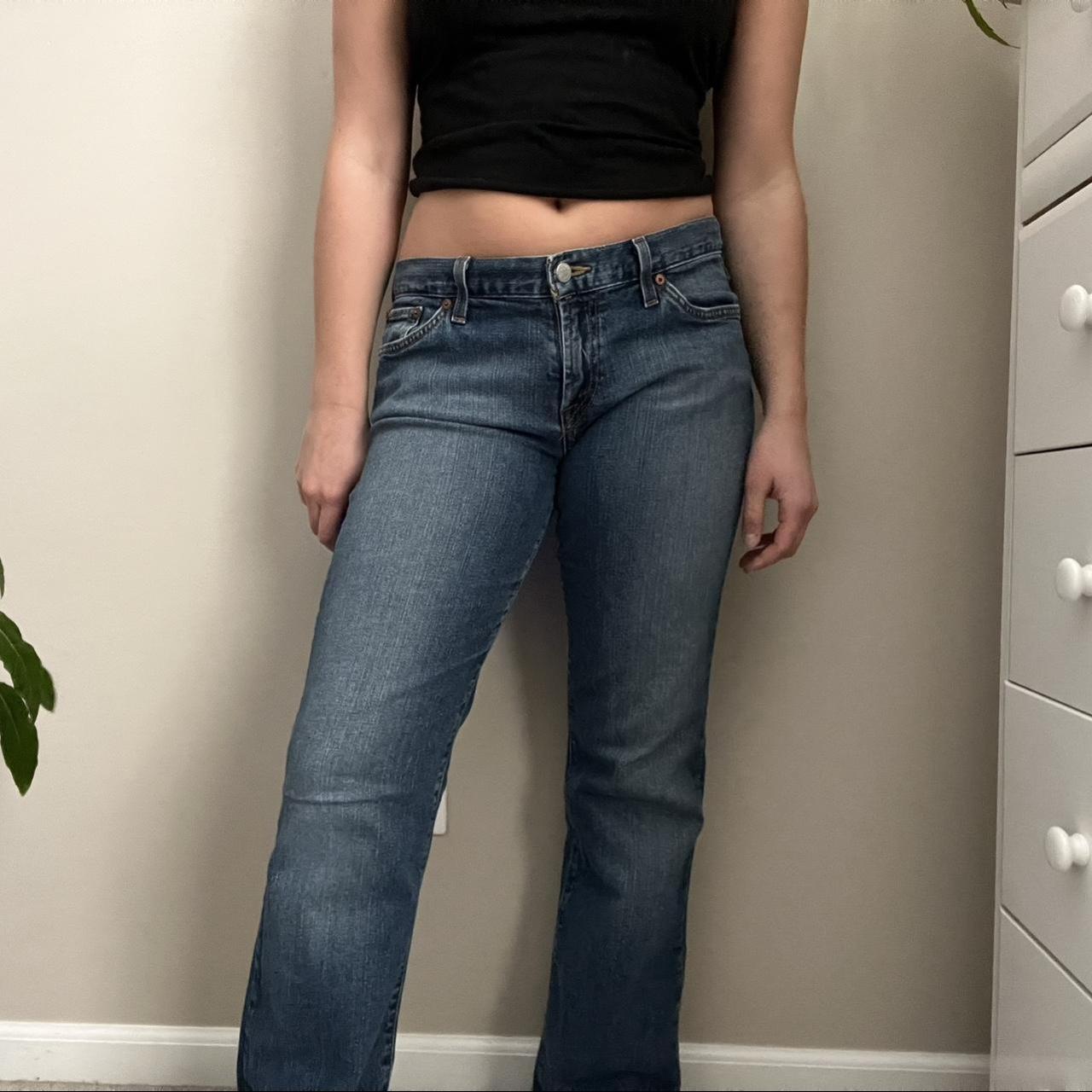 Lucky brand low rise dark wash jeans! Perfect - Depop