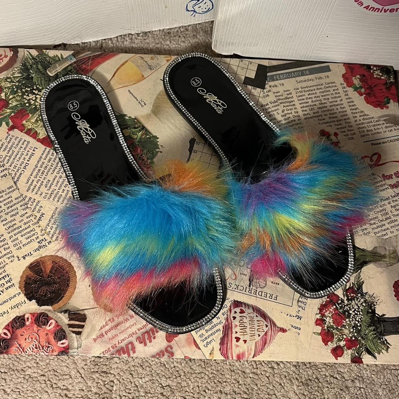 fuzzy sandals