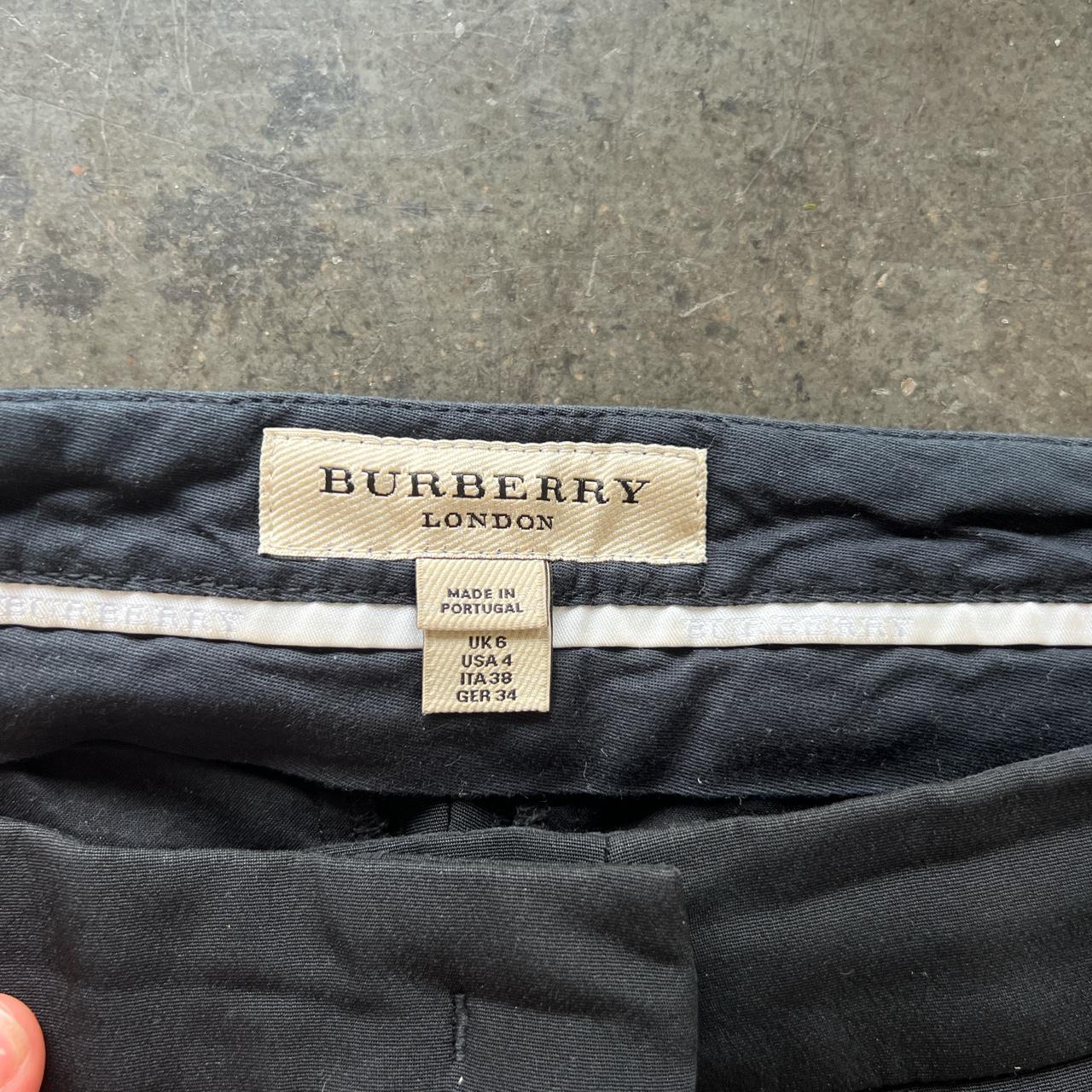 BURBERRY Men's Black Leather Side-Striped Tailored Pants, Brand Size 44  (Waist Size 29.5