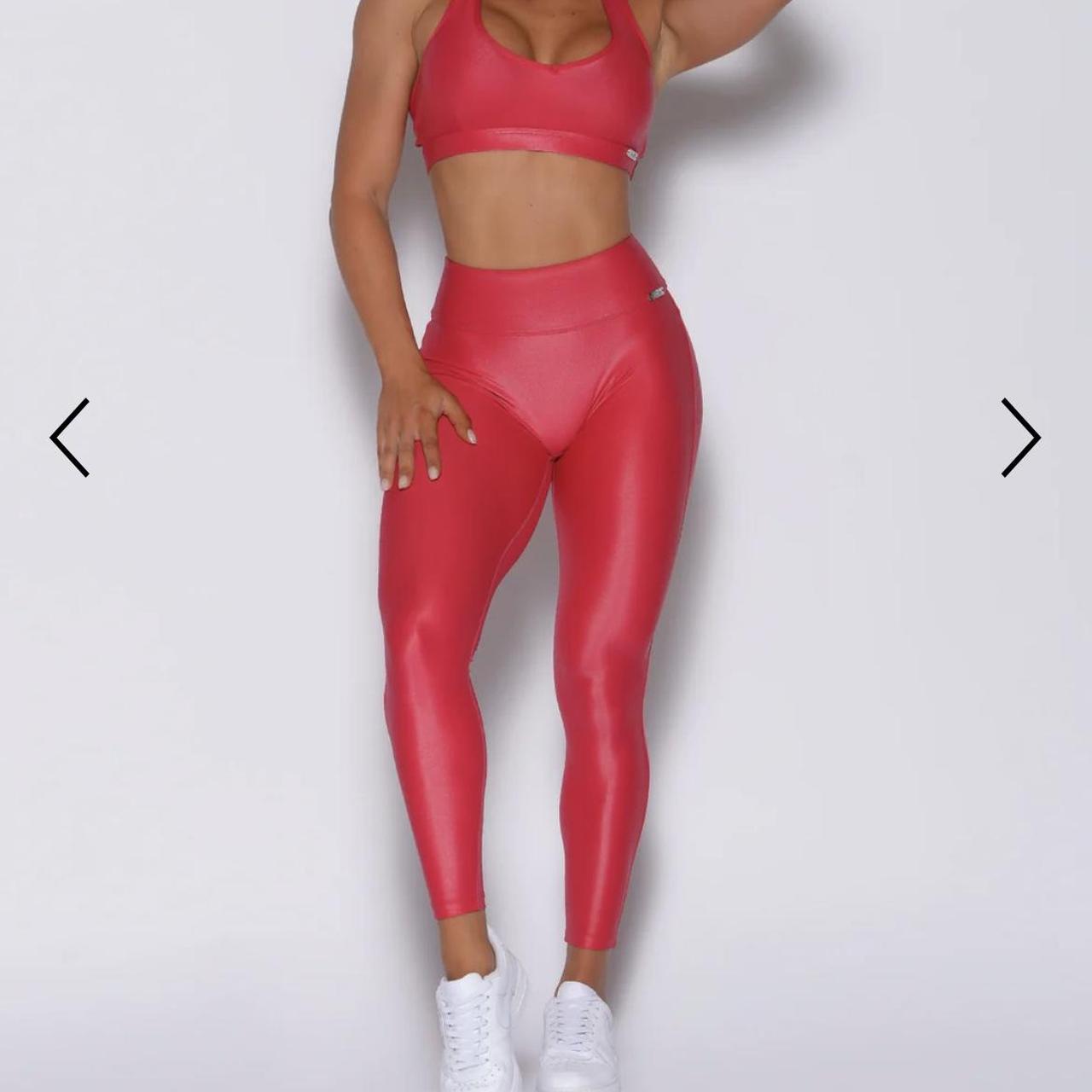 Bombshell Sportswear gloss leggings in red ❤️ - - Depop