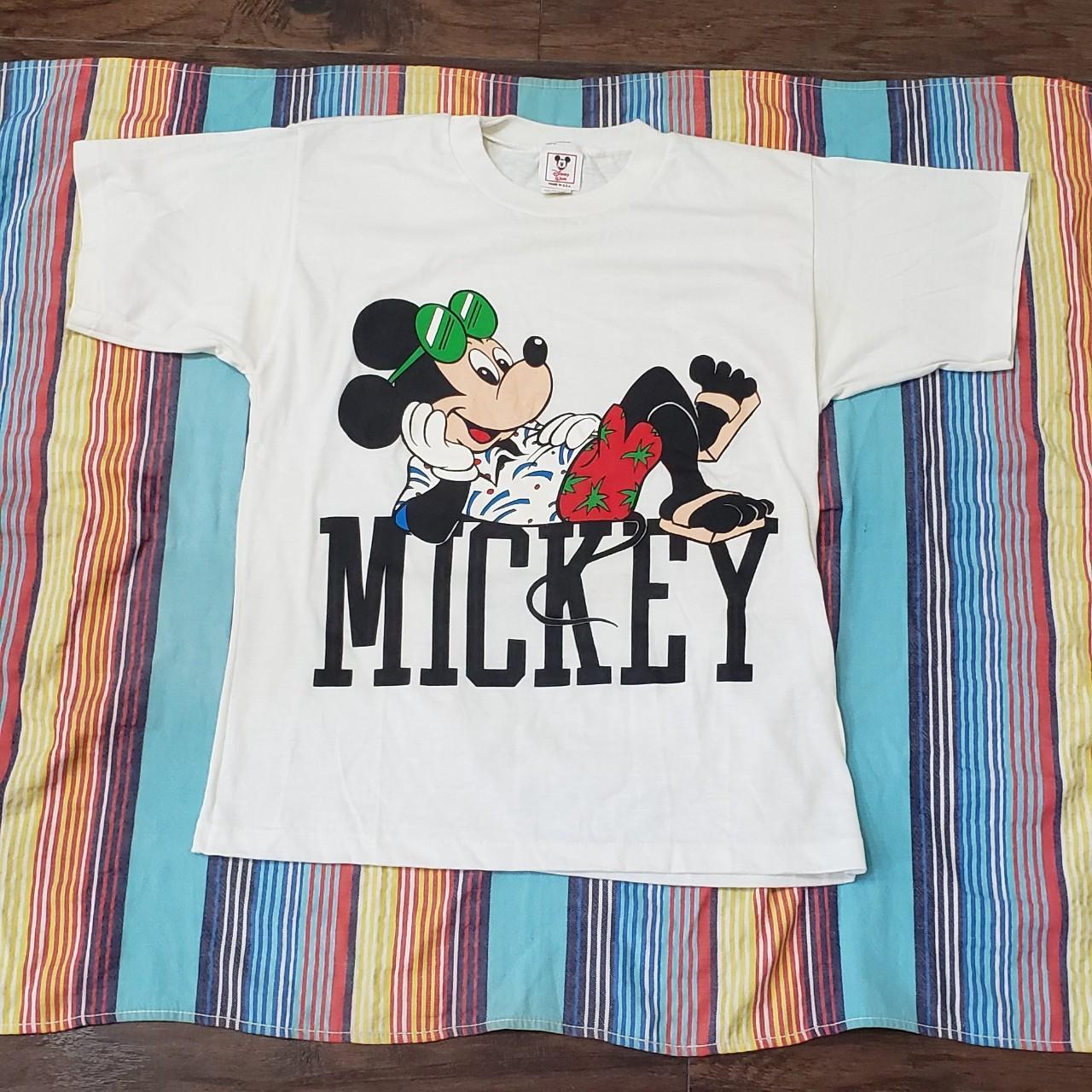 Mickey and Goofy Disney shirt two tone split, paint - Depop