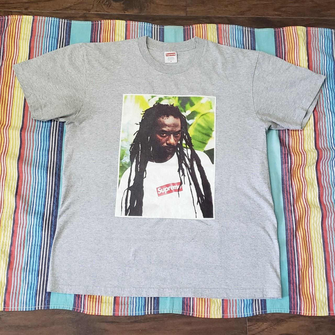 Supreme Buju Banton Tee Grey size M good condition,... - Depop