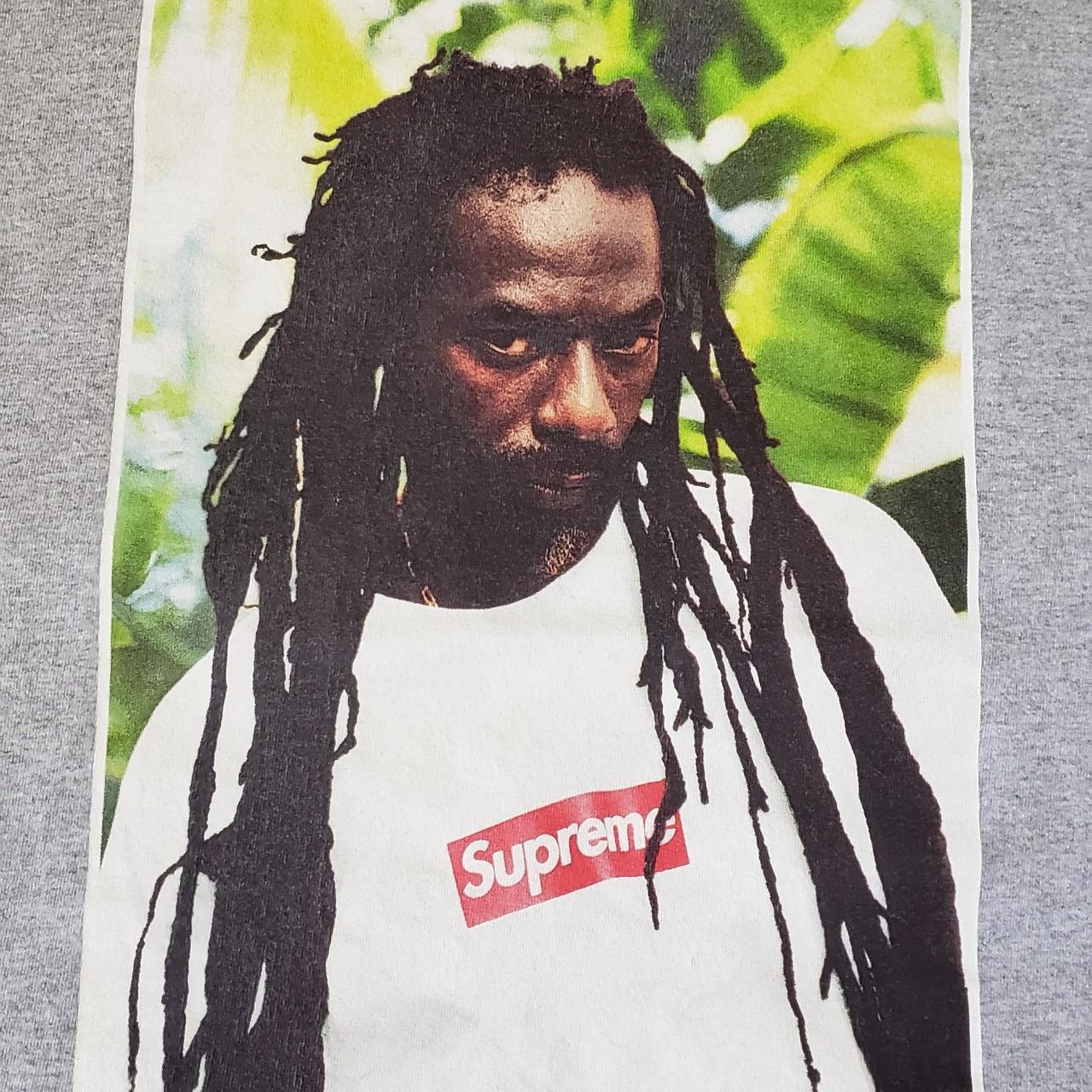 Supreme Buju Banton Tee Grey size M good condition,... - Depop