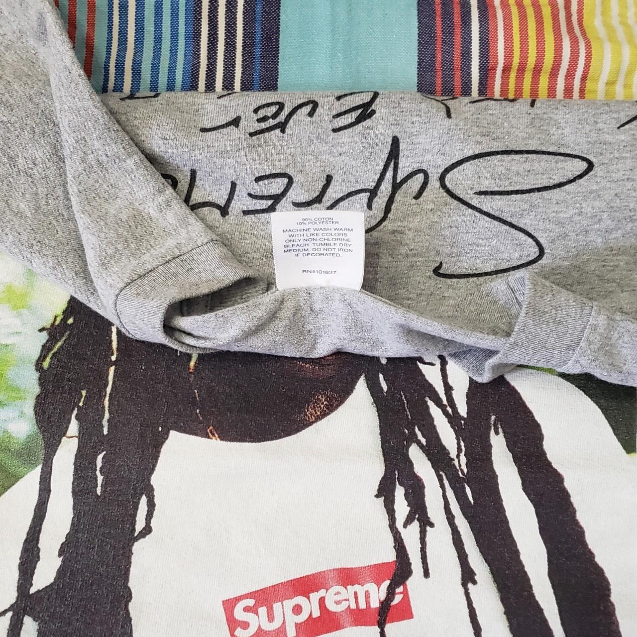 Supreme Buju Banton Tee Grey size M good condition,... - Depop