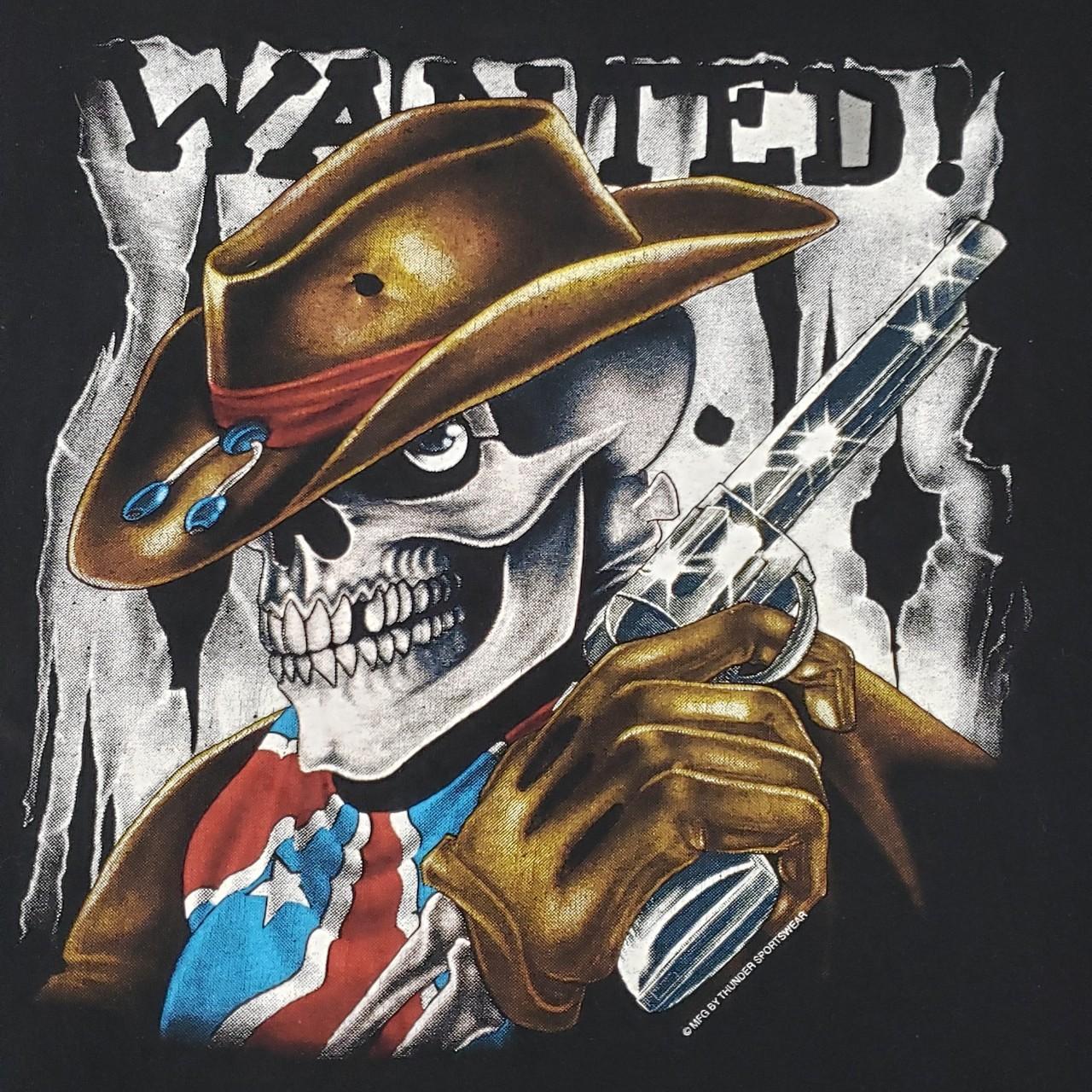 Vintage Thunder Sportswear 3D Emblem Cowboy Skelton... Depop