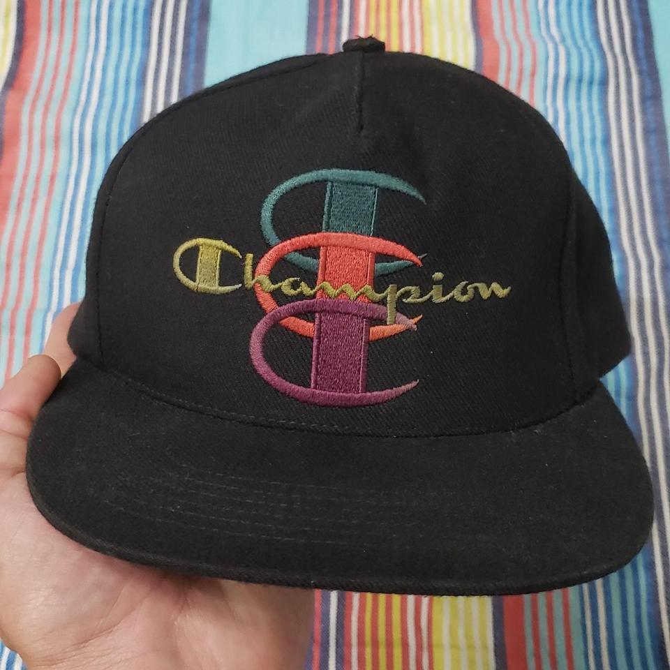 Supreme Champion 5 Panel Cap Hat Black size OS good... - Depop