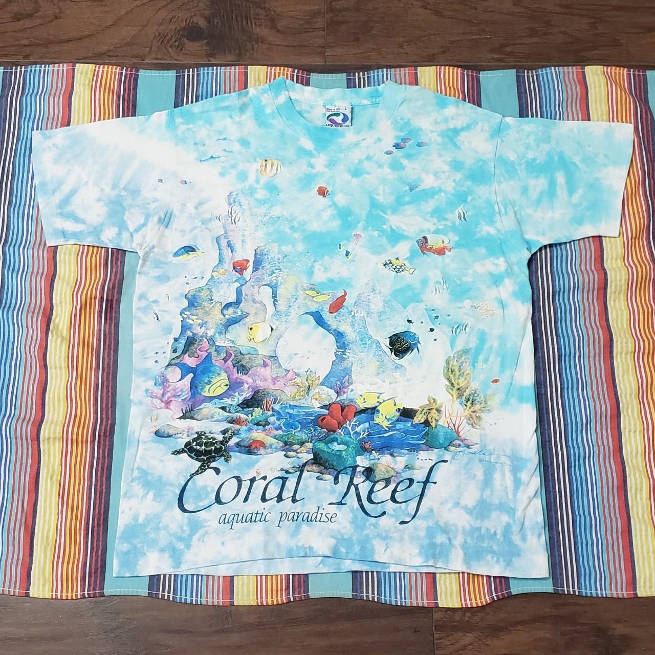 Vintage 1992 liquid on sale blue nature shirt