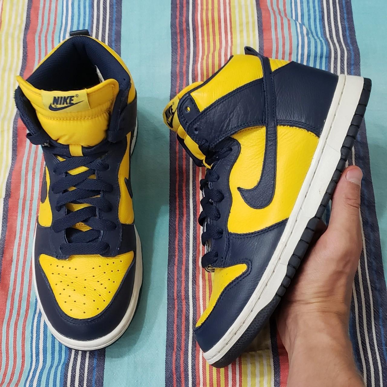 spiller hellig plukke Nike Dunk High Michigan Sneakers Yellow / Blue size... - Depop