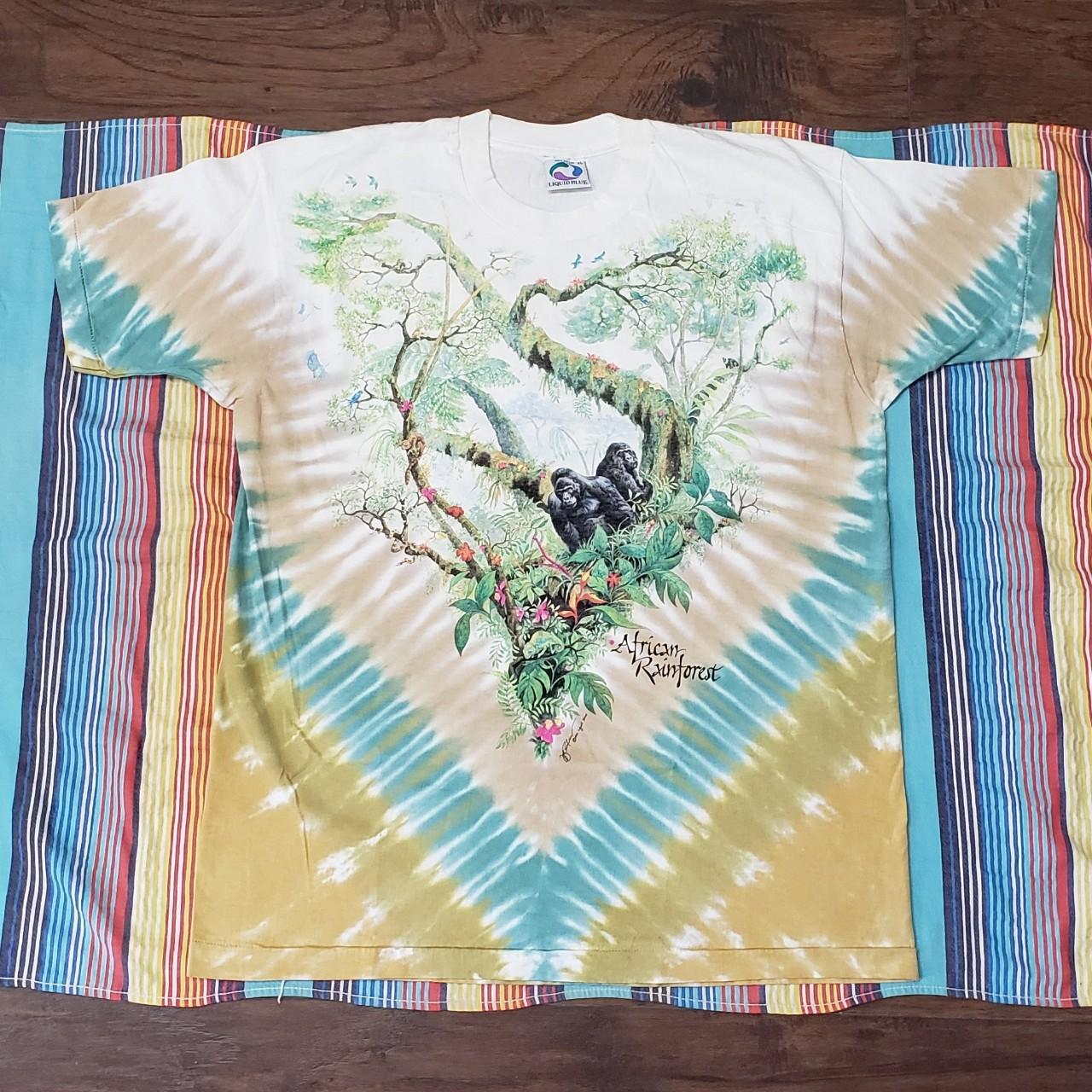 Vintage 1992 liquid store blue nature shirt