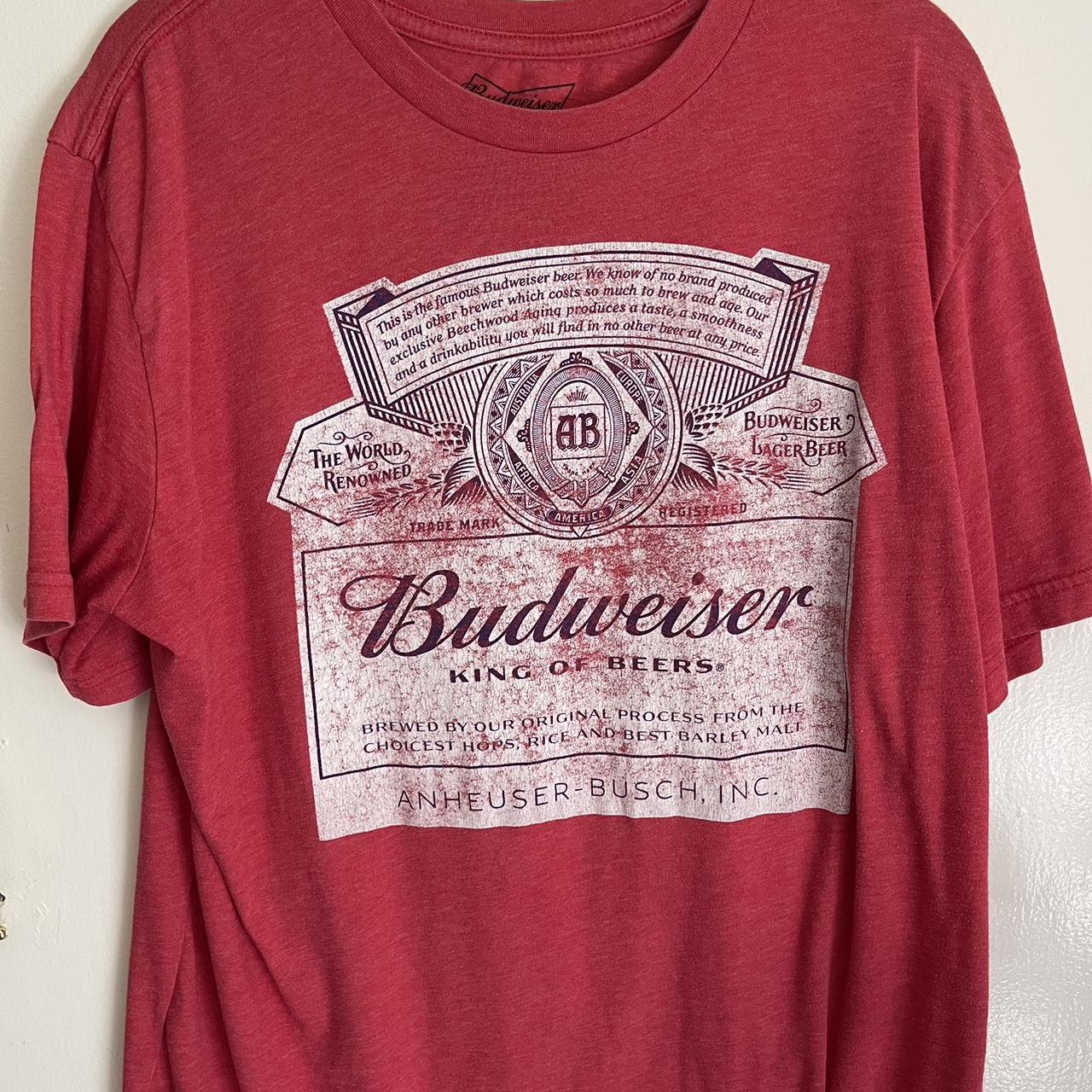 Budweiser Women's Red T-shirt | Depop