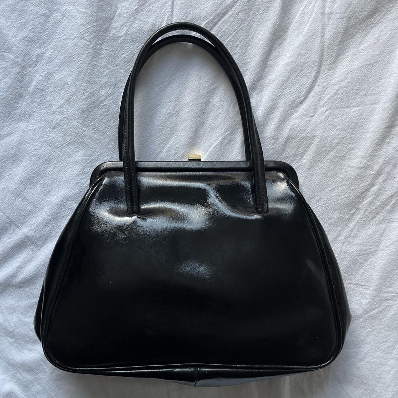 Vintage black handbag Super cute and has lots of... - Depop