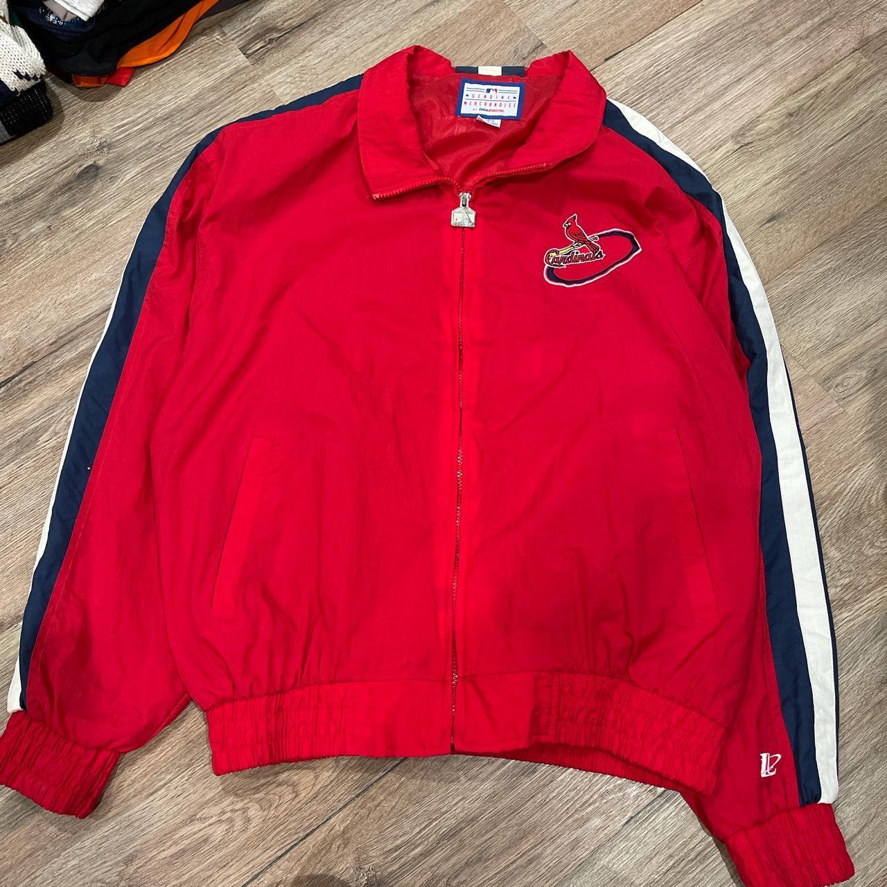 90s St. Louis Cardinals Reversible windbreaker Size - Depop