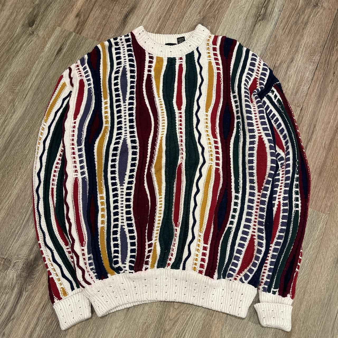 Vintage 3D knit sweater // 90s Vintage Coogi style... - Depop