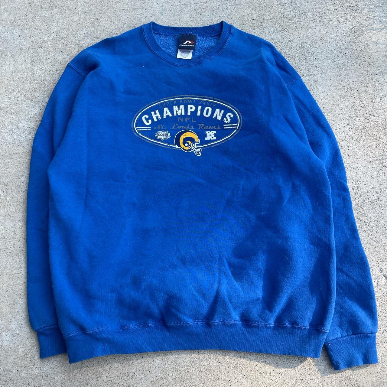 Mint condition St.Louis Rams dark blue hoodie!! - Depop