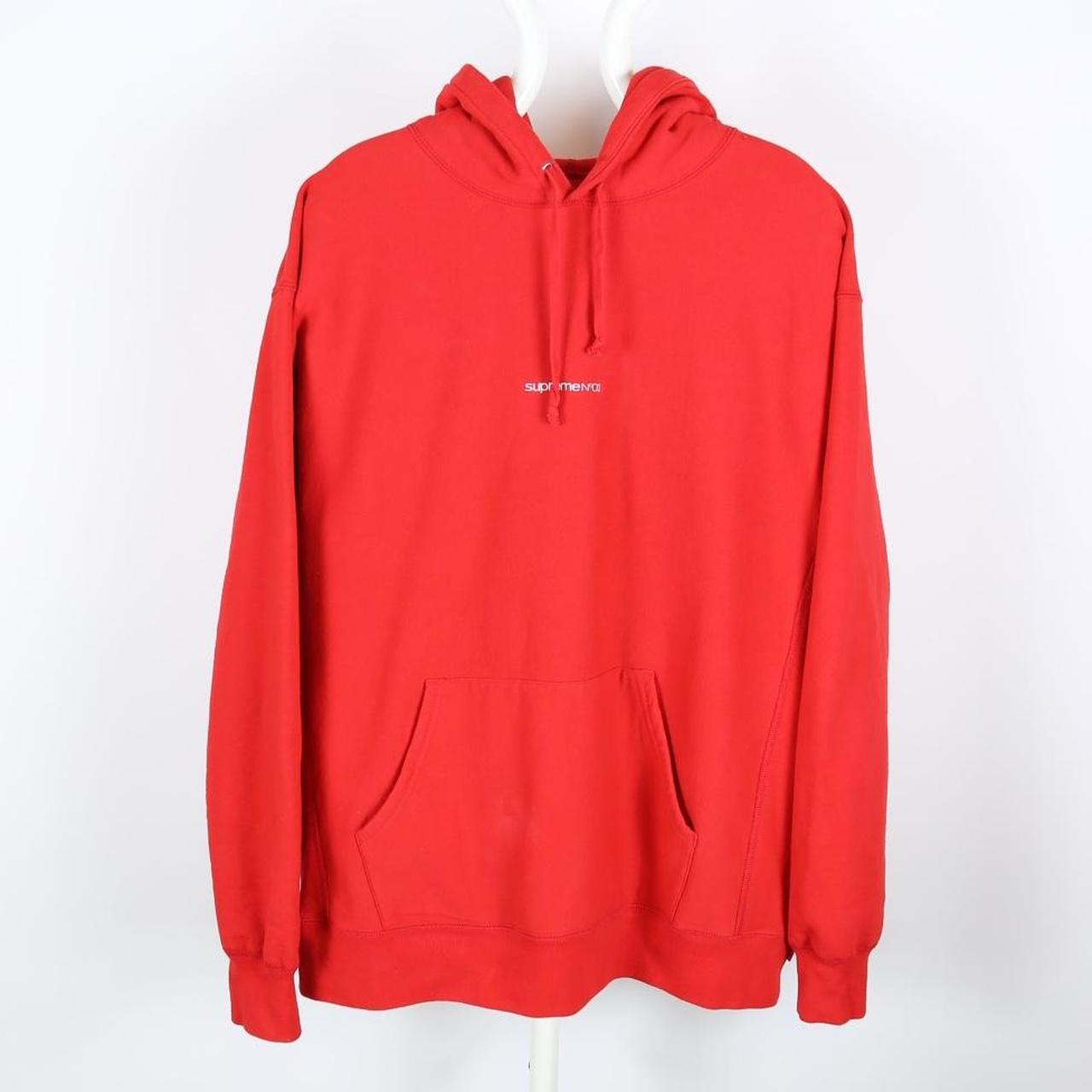 Supreme compact store logo hoodie red