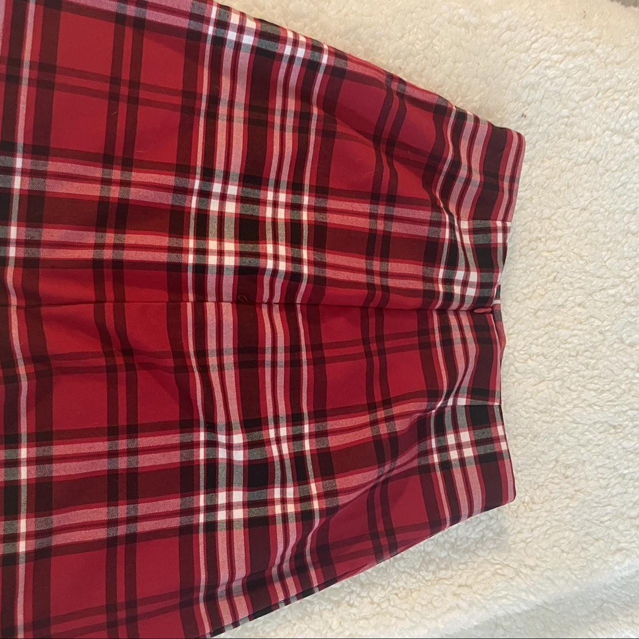 Tiny, tight red and black plaid mini skirt. Classic... - Depop