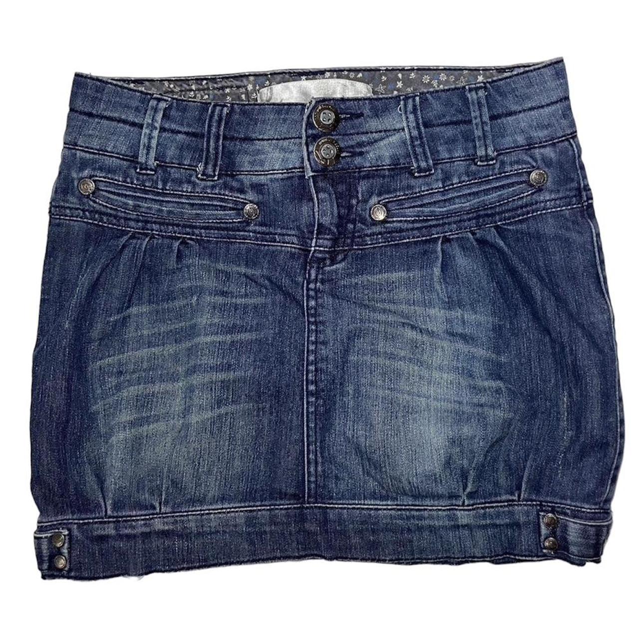 Y2k stradivarius micro mini denim skirt 90s 2000s... - Depop