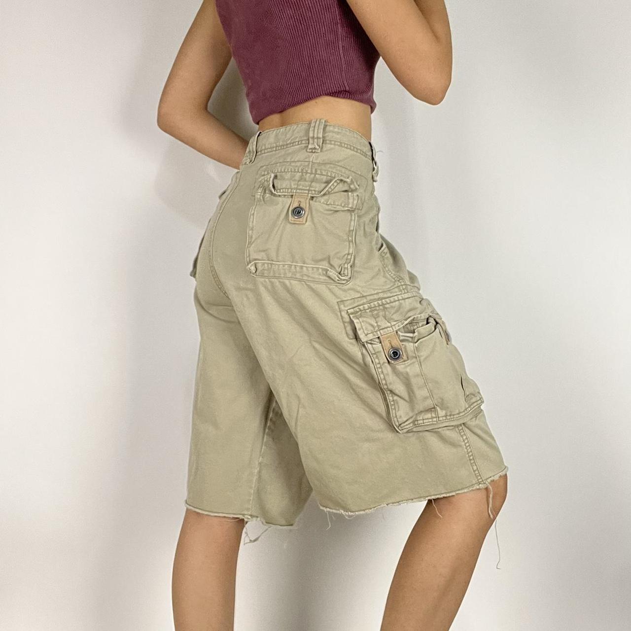 Vintage high waisted tan shorts By No Boundaries.... - Depop