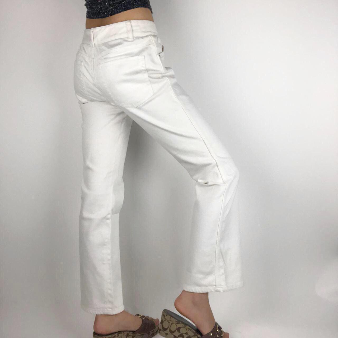 White low rise flare jeans by Tahari These are... Depop