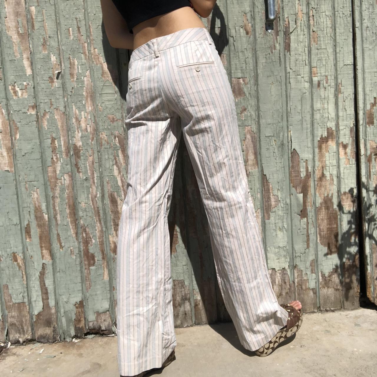 Express Women's White and Blue Trousers | Depop