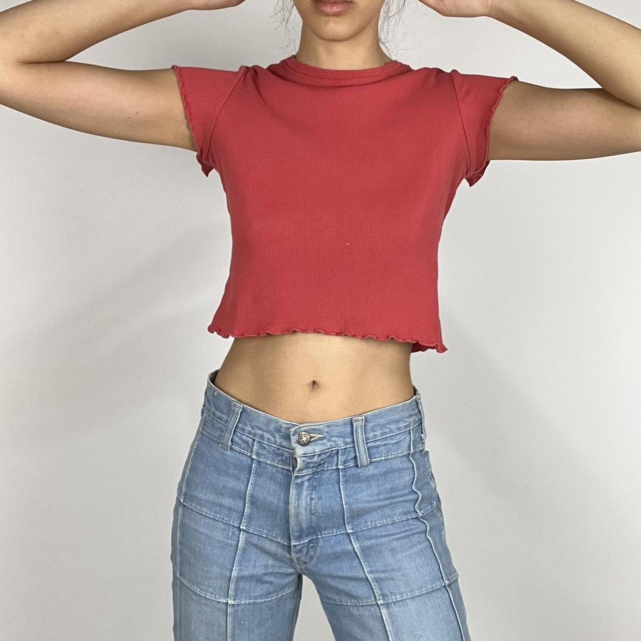 Brandy Melville red ribbed crop top, Cropped fit