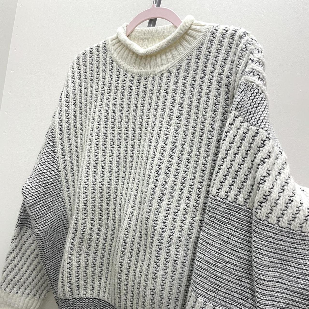 Diesel Men's Grey and White Jumper | Depop