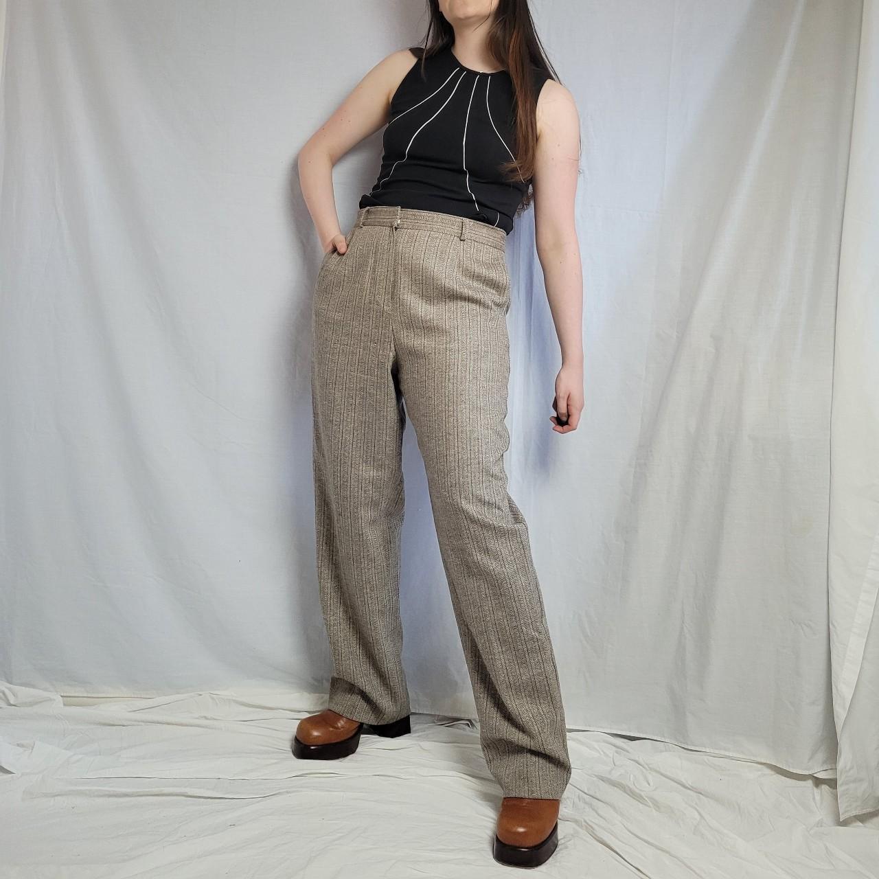 Vintage wool pattern trousers In good used... - Depop