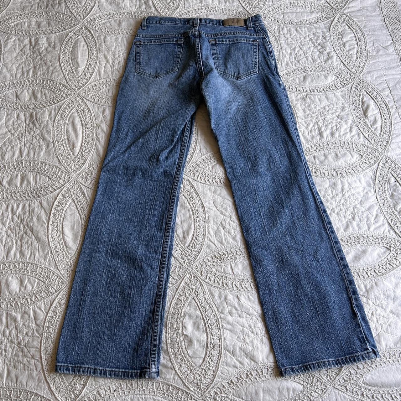 adorable flare jeans by Eddie Bauer size: fit a... - Depop