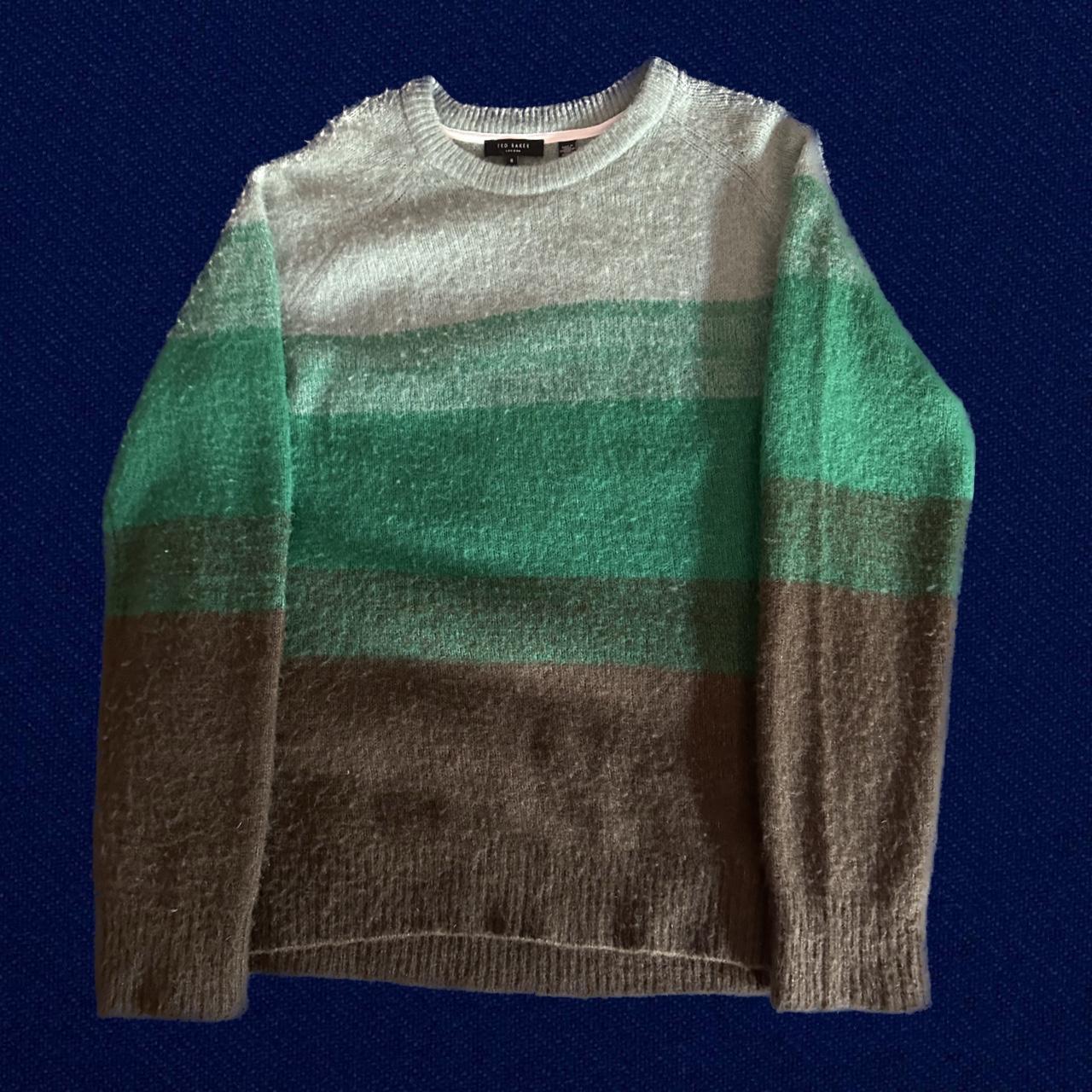 Ted Baker Men's Brown and Green Jumper | Depop