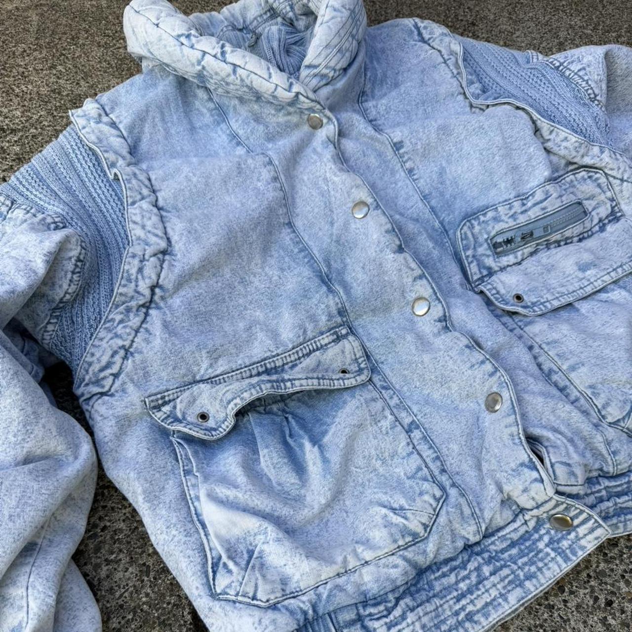 Women's Jacket - Blue - M – PATCHWORK DENIM JACKE… - image 4