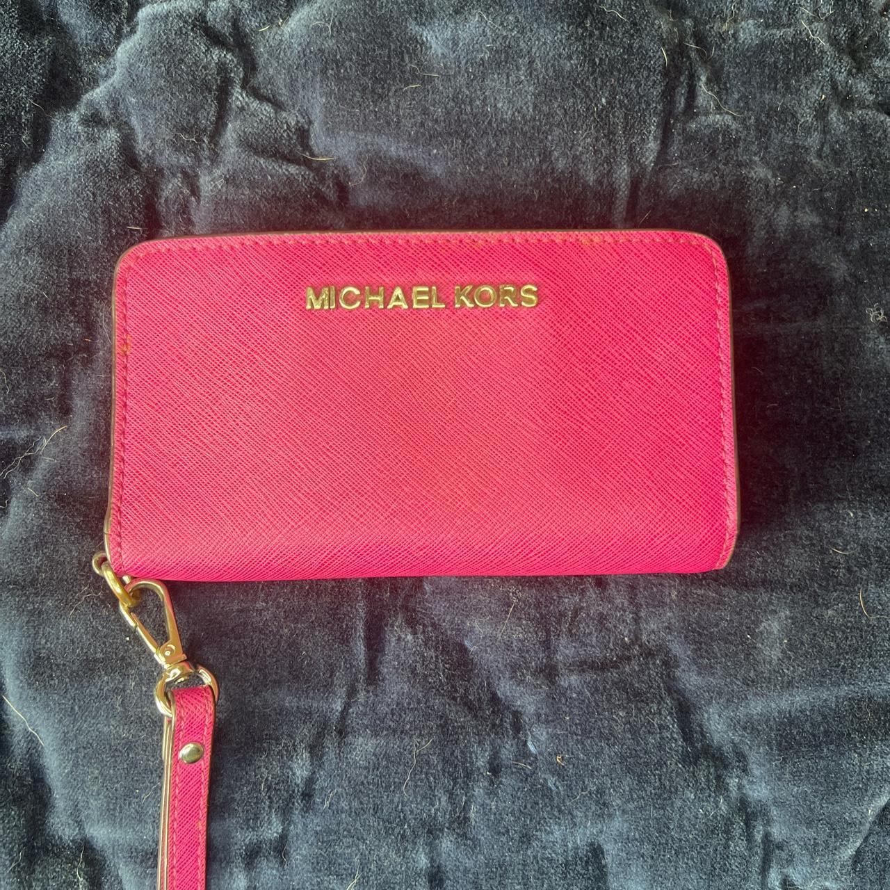 Michael kors phone case wallet Red leather wallet - Depop