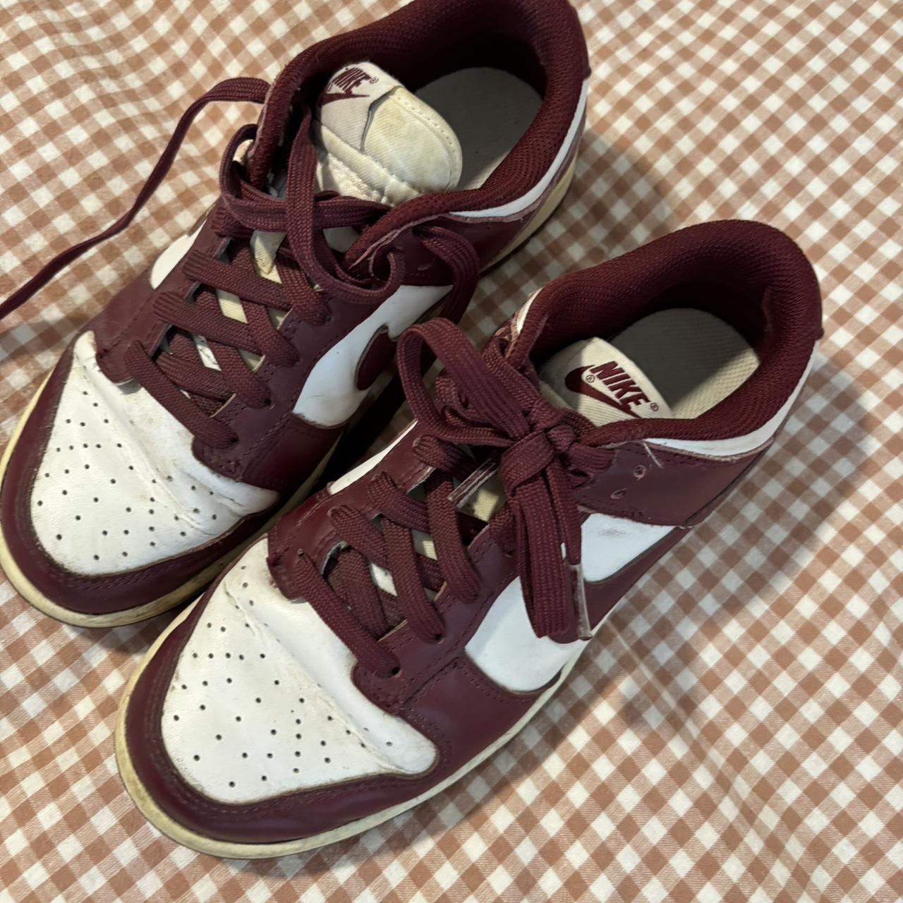 Maroon Nike dunks - Depop