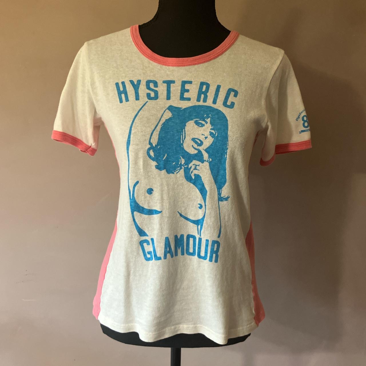 repop] Hysteric Glamour two toned tee featuring a... - Depop