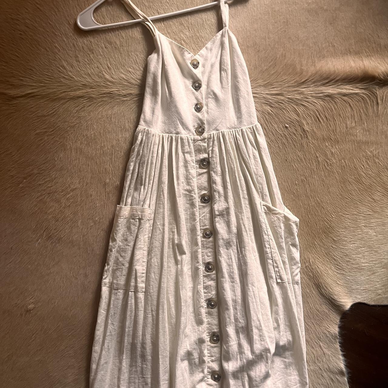 Urban Outfitters cream midi dress. New without tags,... - Depop