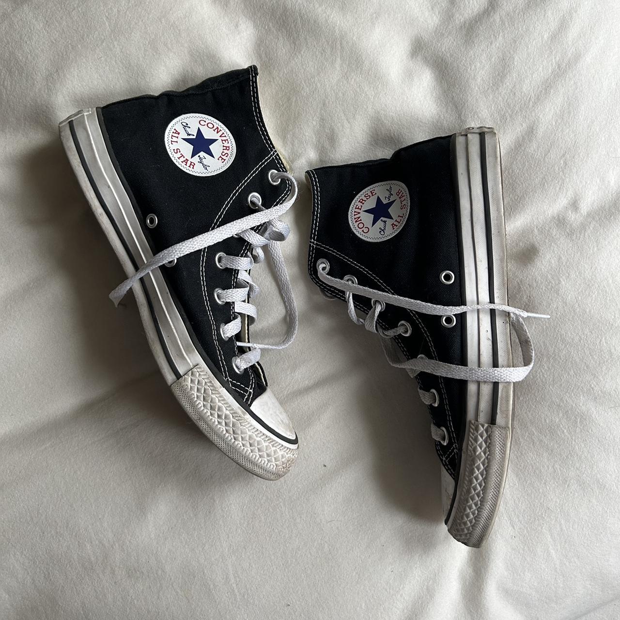 CONVERSE CHUCKS HIGH / black / size w 8 / used and... - Depop