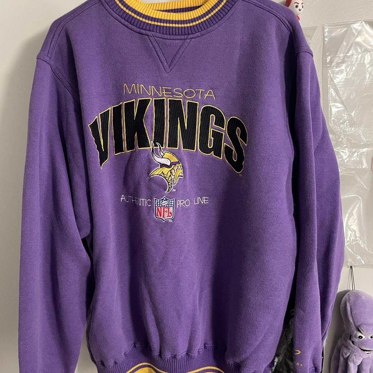 Vintage Minnesota Vikings sweatshirt in yellow. From - Depop