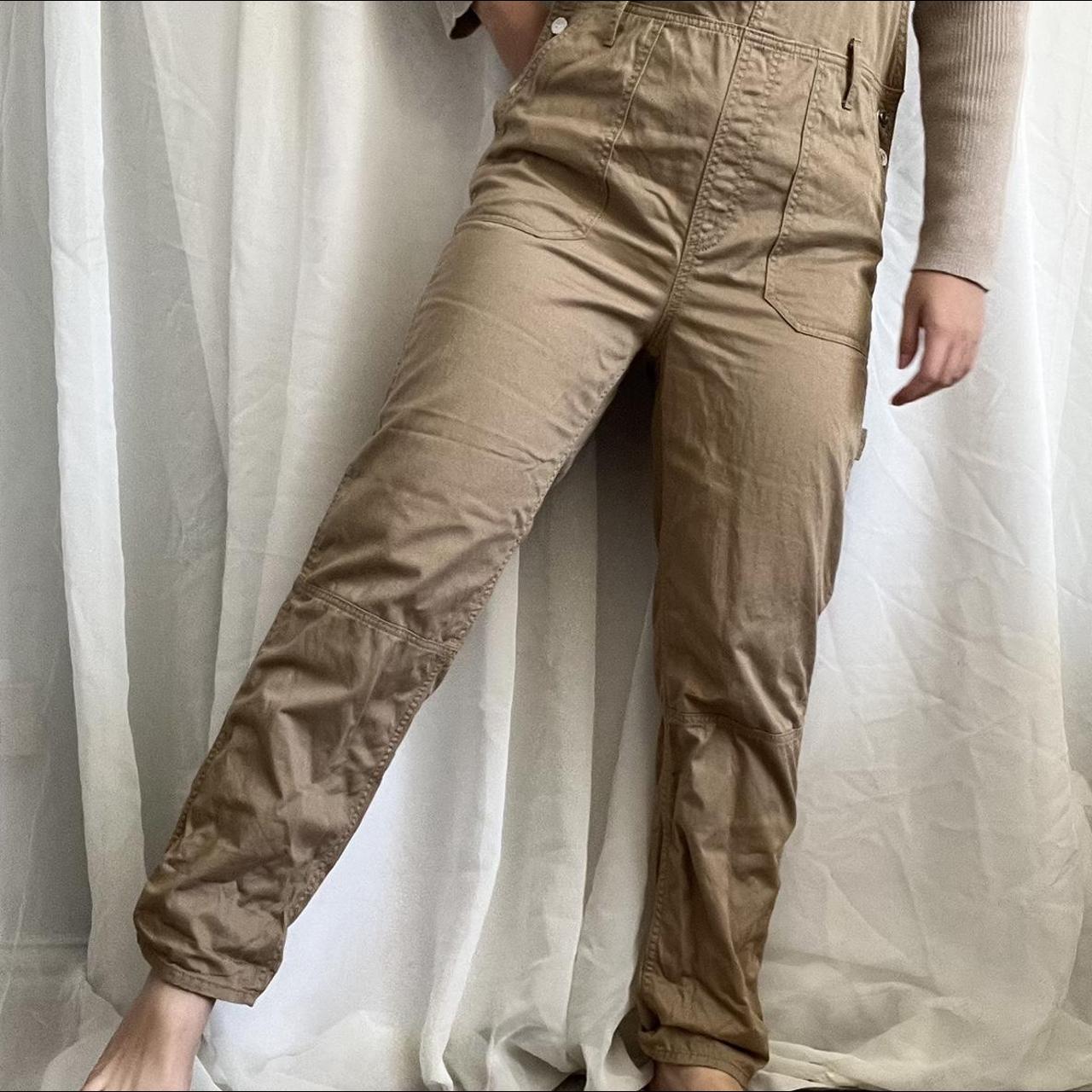 H&M Women's Tan and Brown Dungareesoveralls Depop