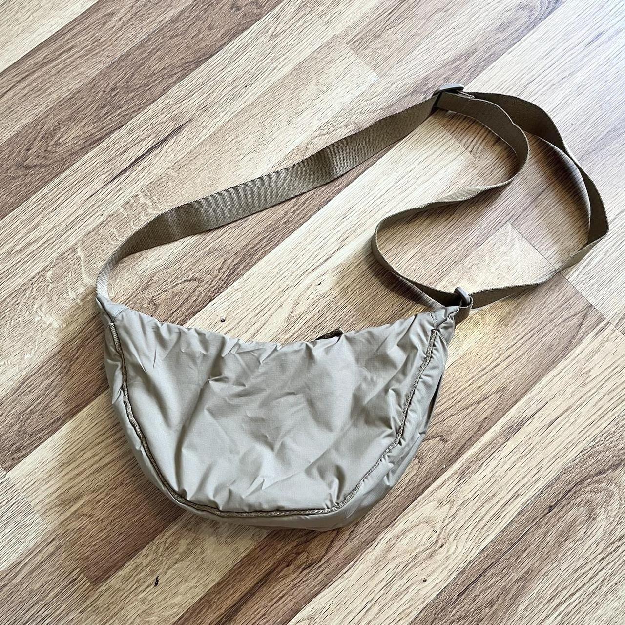 Neutral tan brown Uniqlo crescent crossbody bag A... - Depop