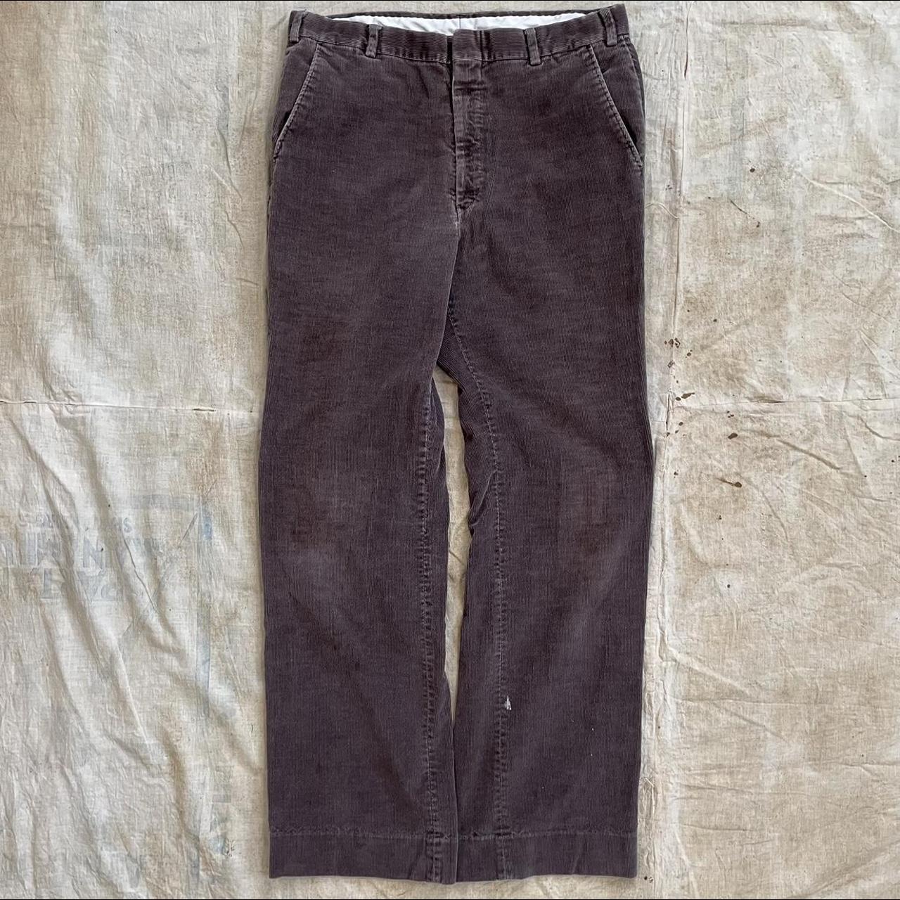 Vintage 60s 70s Corduroy Pants -Straight cut fit... - Depop