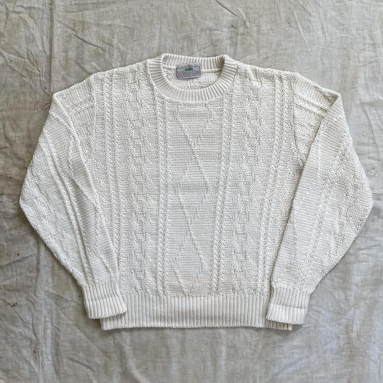 Vintage 70s Cable Knit Sweater -100% cotton... - Depop