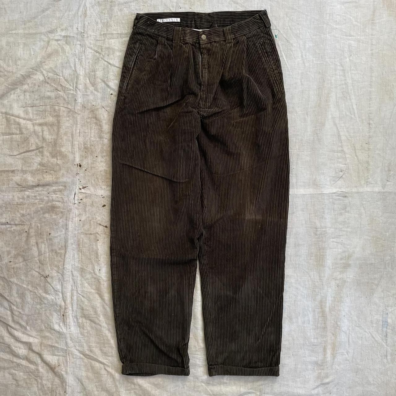 Vintage Baggy Corduroy Pants -Deep chocolate brown... - Depop