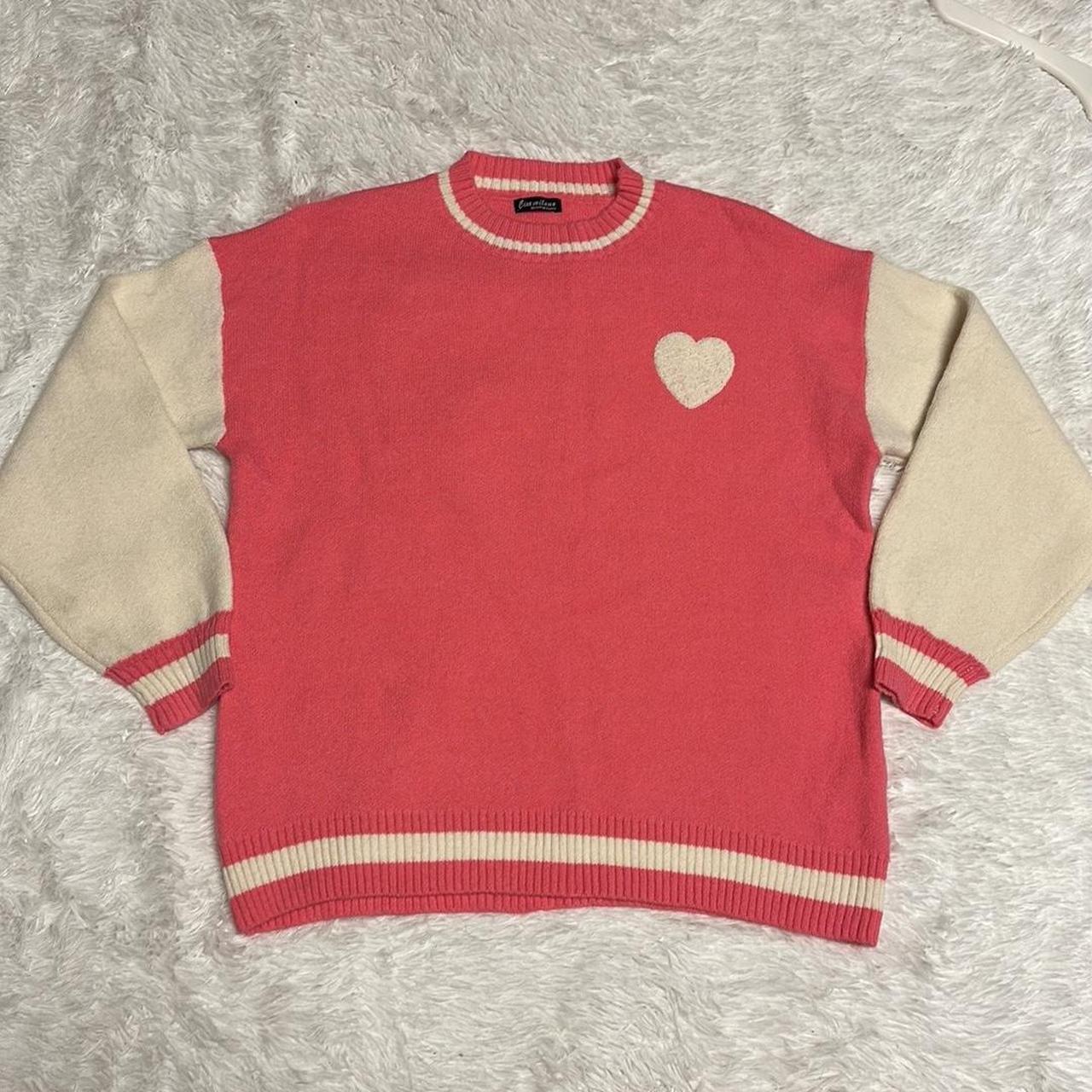 Ciao Milano Girl Power Pink Heart Sweater Size XL. Depop